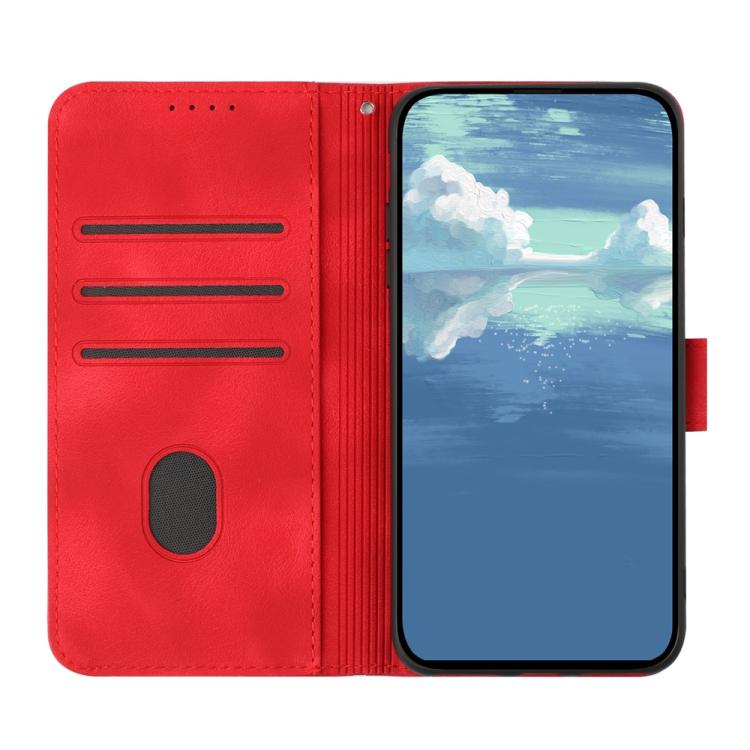 For iPhone 17 Line Pattern Skin Feel Leather Phone Case(Red) - free shipping - PMc TechLife - Order now!
