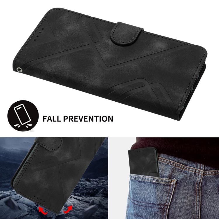 For iPhone 17 Line Pattern Skin Feel Leather Phone Case(Black) - free shipping - PMc TechLife - Order now!