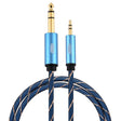 EMK 3.5mm Jack Male to 6.35mm Jack Male Gold Plated Connector Nylon Braid AUX Cable for Computer / X-BOX / PS3 / CD / DVD, Cable Length:1m(Dark Blue) - Audio Optical Cables by EMK | Online Shopping South Africa | PMC TechLife | Buy Now Pay Later Mobicred