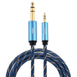 EMK 3.5mm Jack Male to 6.35mm Jack Male Gold Plated Connector Nylon Braid AUX Cable for Computer / X-BOX / PS3 / CD / DVD, Cable Length:1.5m(Dark Blue) - Audio Optical Cables by EMK | Online Shopping South Africa | PMC TechLife | Buy Now Pay Later Mobicred