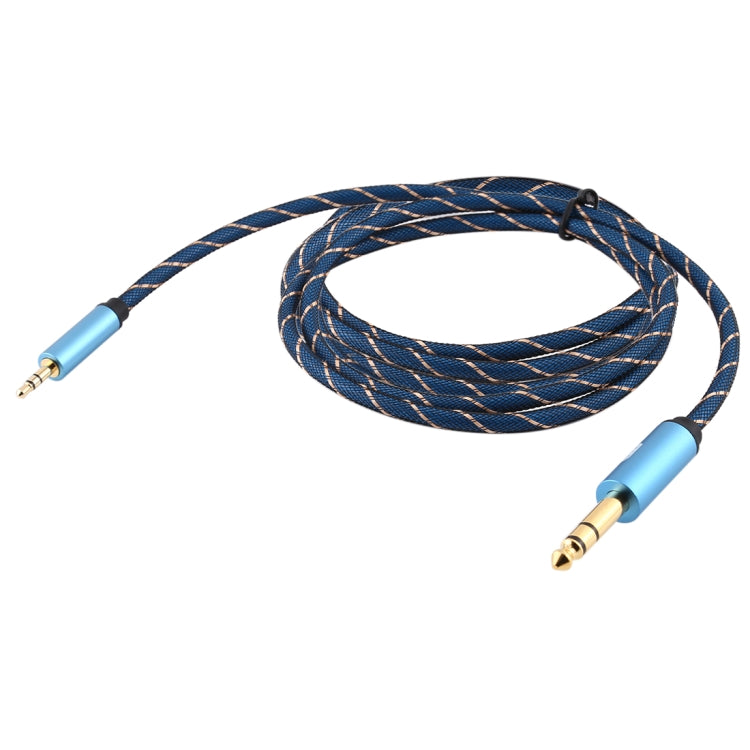 EMK 3.5mm Jack Male to 6.35mm Jack Male Gold Plated Connector Nylon Braid AUX Cable for Computer / X-BOX / PS3 / CD / DVD, Cable Length:3m(Dark Blue) - free shipping - PMC Jewellery - Order now!