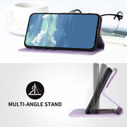For Motorola Edge 5G 2024 Line Pattern Skin Feel Leather Phone Case(Light Purple)