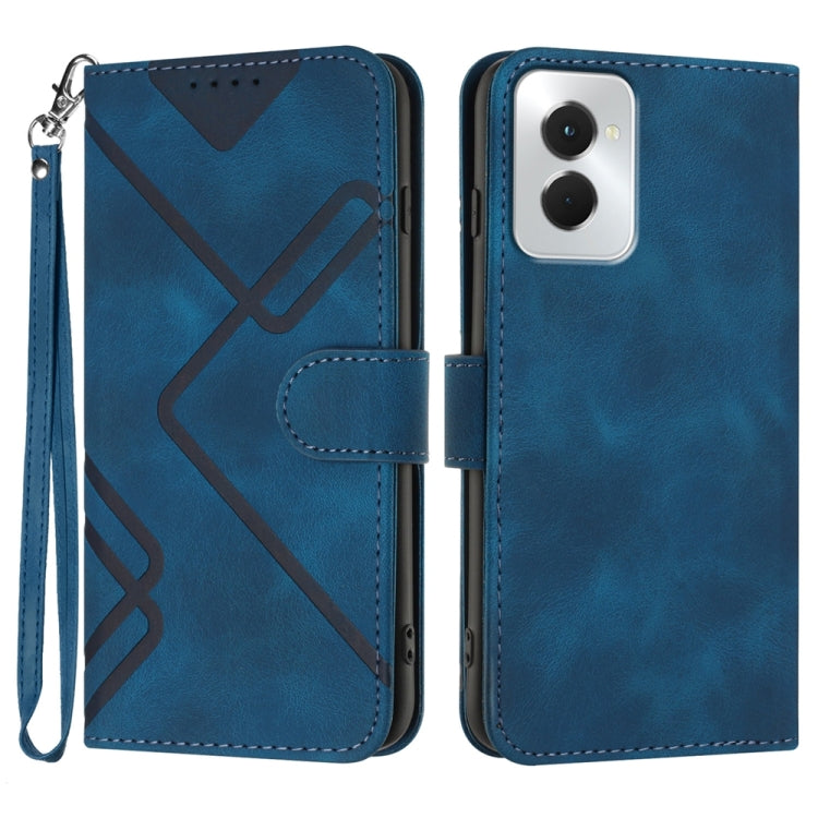 For Motorola Moto G Power 5G 2024 Line Pattern Skin Feel Leather Phone Case(Royal Blue) - free shipping - PMC Jewellery - Order now!
