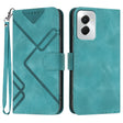 For Motorola Moto G Power 5G 2024 Line Pattern Skin Feel Leather Phone Case(Light Blue) - Motorola Cases by PMC Jewellery | Online Shopping South Africa | PMC Jewellery | Buy Now Pay Later Mobicred