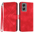 For Motorola Moto G Stylus 5G 2024 Line Pattern Skin Feel Leather Phone Case(Red) - Motorola Cases by PMC Jewellery | Online Shopping South Africa | PMC Jewellery | Buy Now Pay Later Mobicred