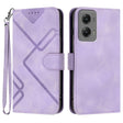 For Motorola Moto G Stylus 5G 2024 Line Pattern Skin Feel Leather Phone Case(Light Purple) - Motorola Cases by PMC Jewellery | Online Shopping South Africa | PMC Jewellery | Buy Now Pay Later Mobicred