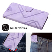 For Motorola Moto G Stylus 5G 2024 Line Pattern Skin Feel Leather Phone Case(Light Purple)