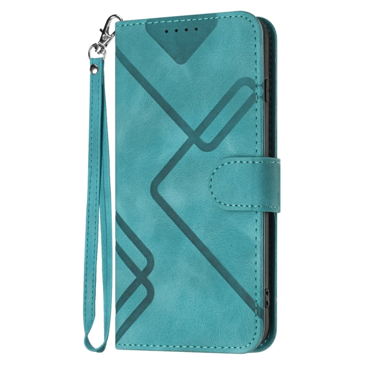 For Motorola Moto G Stylus 5G 2024 Line Pattern Skin Feel Leather Phone Case(Light Blue)