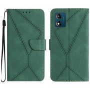 For Motorola Moto E13 4G Stitching Embossed Leather Phone Case(Green)