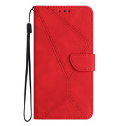 For Motorola Moto E22 / E22i 4G Stitching Embossed Leather Phone Case(Red)