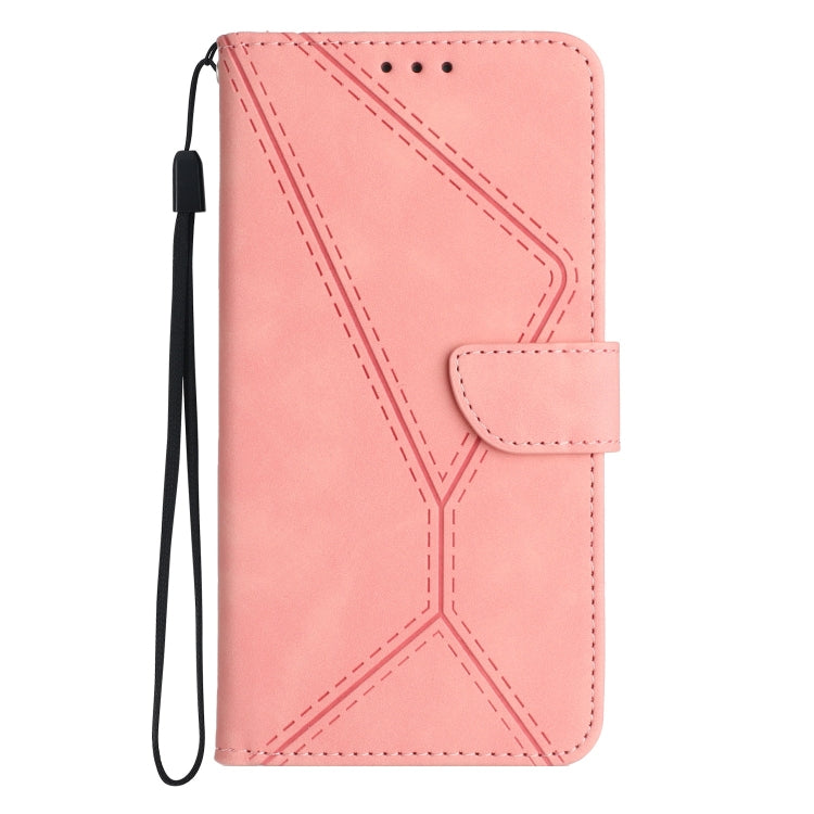 For Motorola Moto E22 / E22i 4G Stitching Embossed Leather Phone Case(Pink)