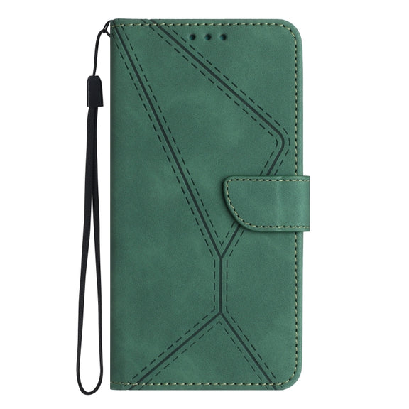 For Motorola Moto E22 / E22i 4G Stitching Embossed Leather Phone Case(Green)