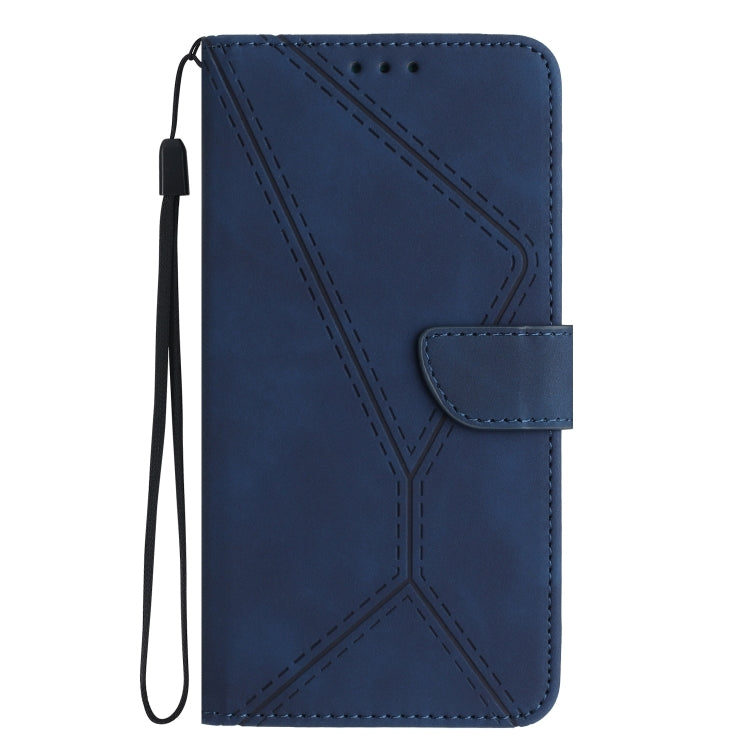For Motorola Moto E22 / E22i 4G Stitching Embossed Leather Phone Case(Blue)