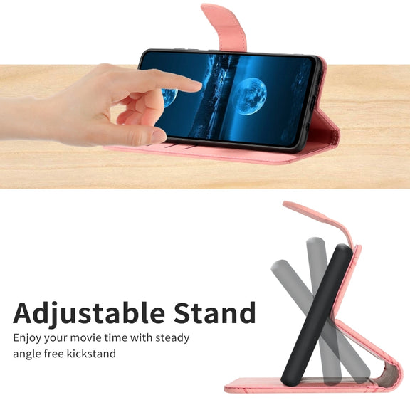 For Motorola Moto E22S / G22 4G Stitching Embossed Leather Phone Case(Pink)