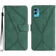 For Motorola Moto E22S / G22 4G Stitching Embossed Leather Phone Case(Green)