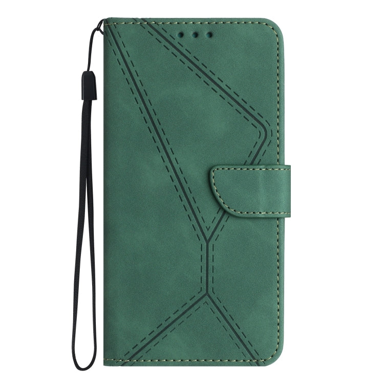 For Motorola Moto E22S / G22 4G Stitching Embossed Leather Phone Case(Green)