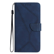 For Motorola Moto E22S / G22 4G Stitching Embossed Leather Phone Case(Blue)