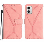 For Motorola Moto G 5G 2023 Stitching Embossed Leather Phone Case(Pink)