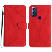 For Motorola Moto G Play 2023 Stitching Embossed Leather Phone Case(Red)