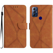 For Motorola Moto G Play 2023 Stitching Embossed Leather Phone Case(Brown)