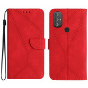 For Motorola Moto G Power 2022 Stitching Embossed Leather Phone Case(Red)