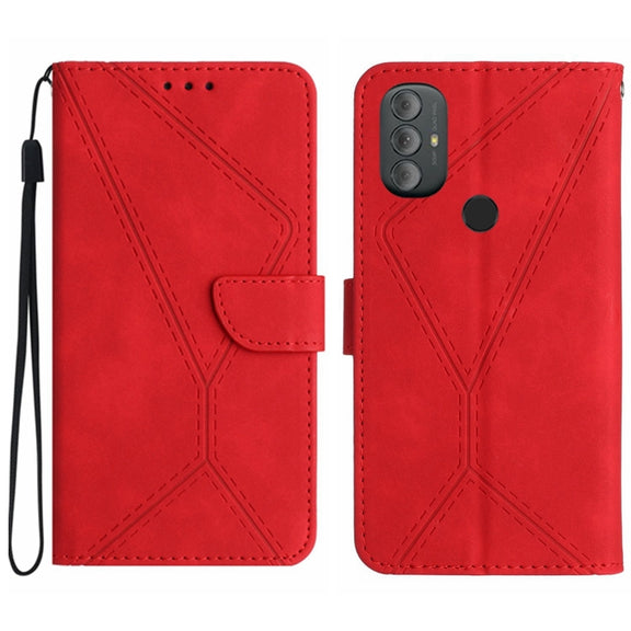 For Motorola Moto G Power 2022 Stitching Embossed Leather Phone Case(Red)