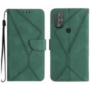 For Motorola Moto G Power 2022 Stitching Embossed Leather Phone Case(Green)