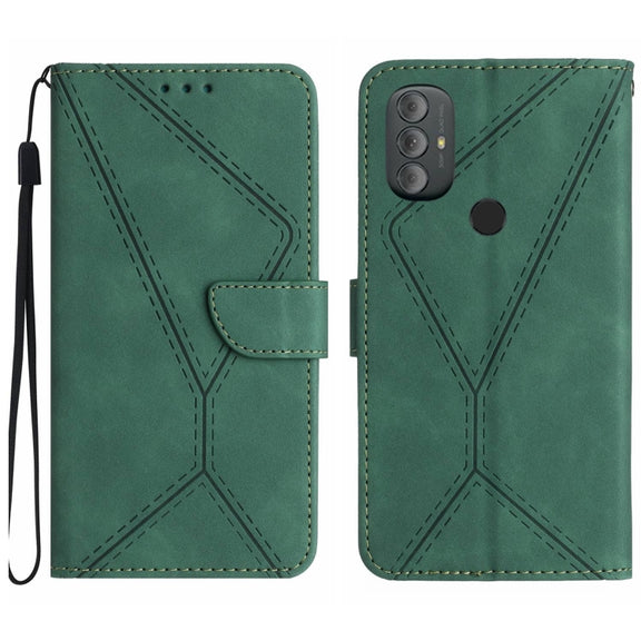 For Motorola Moto G Power 2022 Stitching Embossed Leather Phone Case(Green)