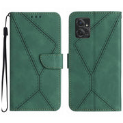 For Motorola Moto G Power 2023 Stitching Embossed Leather Phone Case(Green)