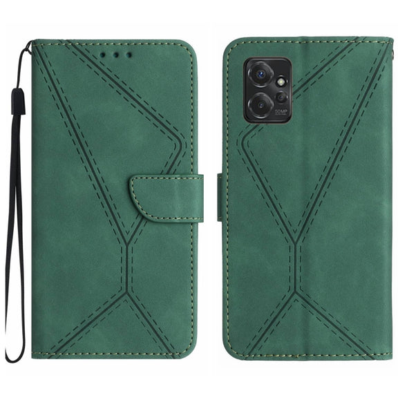 For Motorola Moto G Power 2023 Stitching Embossed Leather Phone Case(Green)
