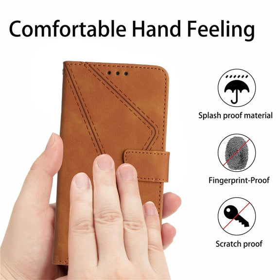 For Motorola Moto G Stylus 5G 2022 Stitching Embossed Leather Phone Case(Brown)