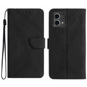 For Motorola Moto G Stylus 5G 2023 Stitching Embossed Leather Phone Case(Black)