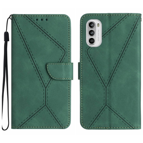 For Motorola Moto G Stylus 4G 2022 Stitching Embossed Leather Phone Case(Green)
