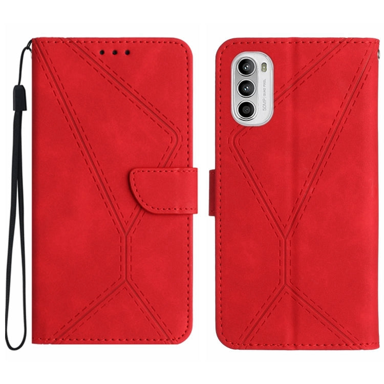 For Motorola Moto G52J Stitching Embossed Leather Phone Case(Red) - free shipping - PMC TechLife - Order now!
