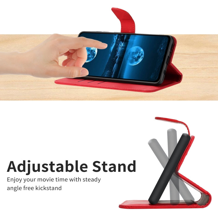 For Motorola Moto G52J Stitching Embossed Leather Phone Case(Red)