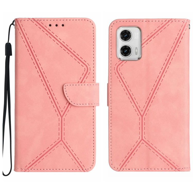 For Moto G53 5G / G23 / G13 4G Stitching Embossed Leather Phone Case(Pink) - free shipping - PMC TechLife - Order now!