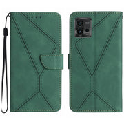 For Motorola Moto G72 4G Stitching Embossed Leather Phone Case(Green)