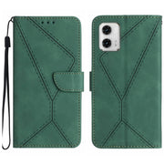 For Motorola Moto G73 5G Stitching Embossed Leather Phone Case(Green)