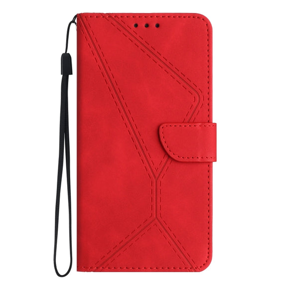 For Motorola Moto G14 Stitching Embossed Leather Phone Case(Red)