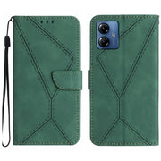 For Motorola Moto G14 Stitching Embossed Leather Phone Case(Green)