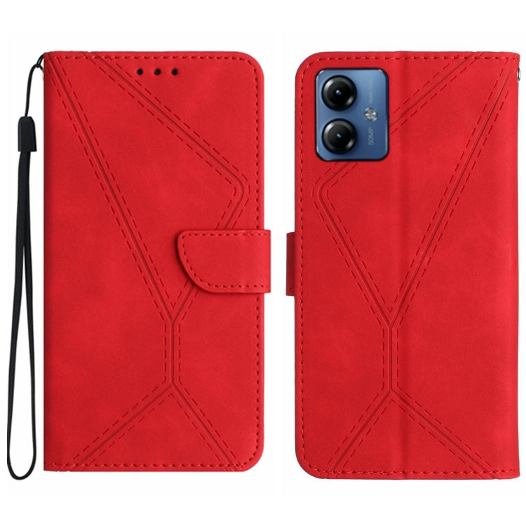 For Motorola Moto G54 Stitching Embossed Leather Phone Case(Red) - free shipping - PMC TechLife - Order now!