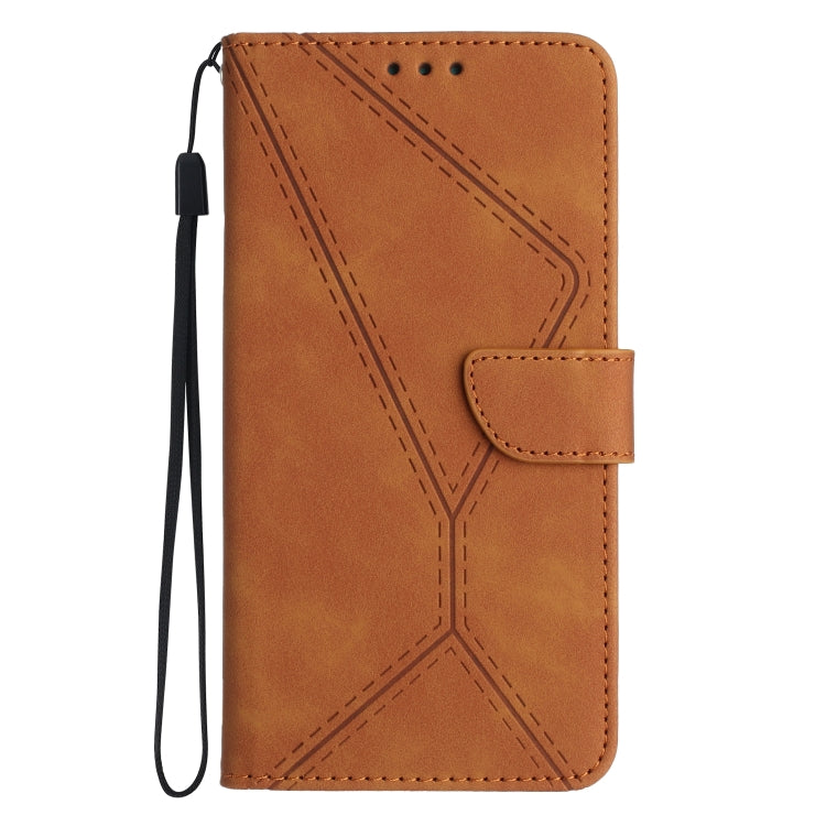 For Motorola Moto G54 Stitching Embossed Leather Phone Case(Brown)