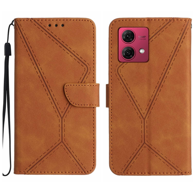 For Motorola Moto G84 Stitching Embossed Leather Phone Case(Brown) - free shipping - PMC TechLife - Order now!