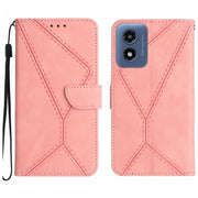 For Motorola Moto G Play 5G 2024 Stitching Embossed Leather Phone Case(Pink)