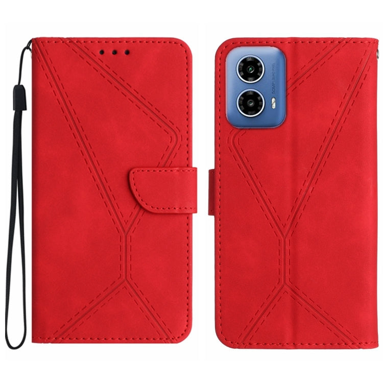 For Motorola Moto G Stylus 5G 2024 Stitching Embossed Leather Phone Case(Red) - Motorola Cases by PMC TechLife | Online Shopping South Africa | PMC TechLife | Buy Now Pay Later Mobicred