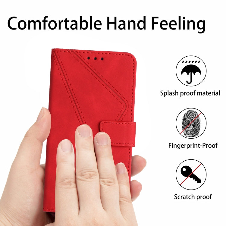 For Motorola Moto E14 Stitching Embossed Leather Phone Case(Red) - free shipping - PMC TechLife - Order now!