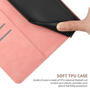 For Motorola Moto E14 Stitching Embossed Leather Phone Case(Pink)