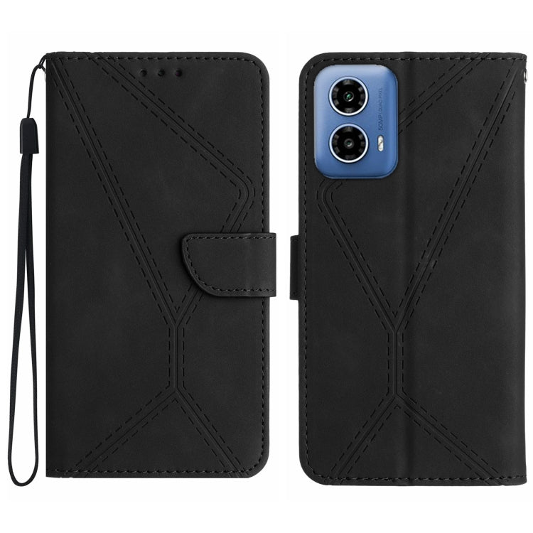 For Motorola Moto G85 5G Stitching Embossed Leather Phone Case(Black) - free shipping - PMC TechLife - Order now!