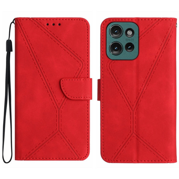 For Motorola Edge 50 5G Stitching Embossed Leather Phone Case(Red)