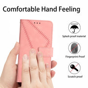 For Motorola Edge 50 5G Stitching Embossed Leather Phone Case(Pink)